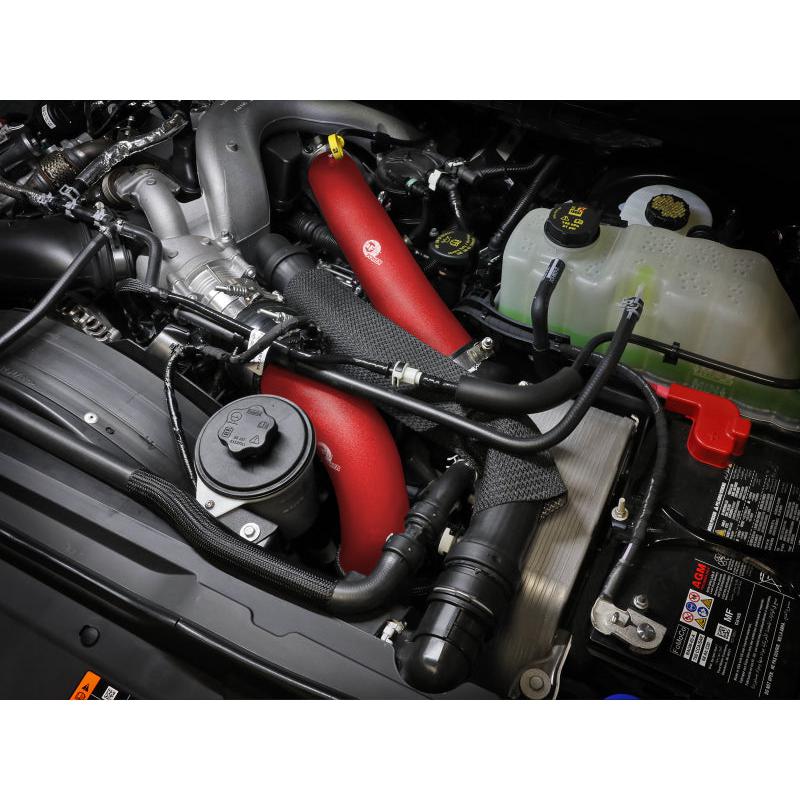 aFe 23-24 Ford Diesel Trucks V8-6.7L (td) BladeRunner Aluminum Hot and Cold Charge Pipe Kit - Red