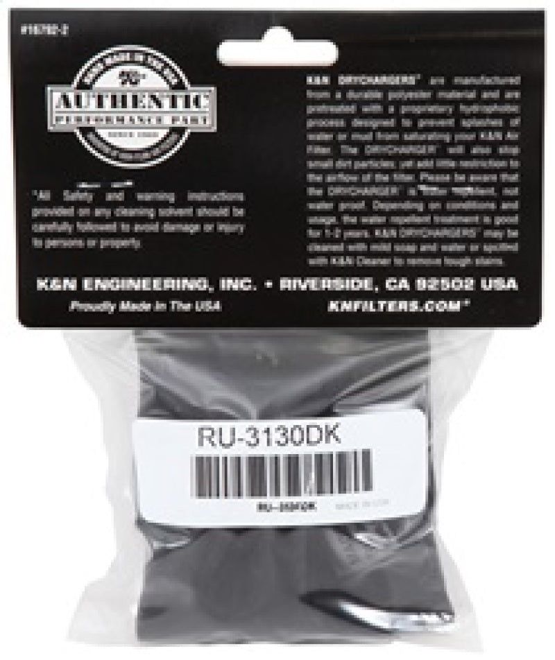 K&N Air Filter Wrap Black RU-3130-SR1 Performance
