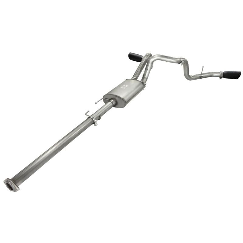 aFe MACHForce XP Exhaust 3in SS Dual Side Exit CB w/ Black Tips 11-14 Ford F150 EcoBoost V6-3.5L TT-SR1 Performance