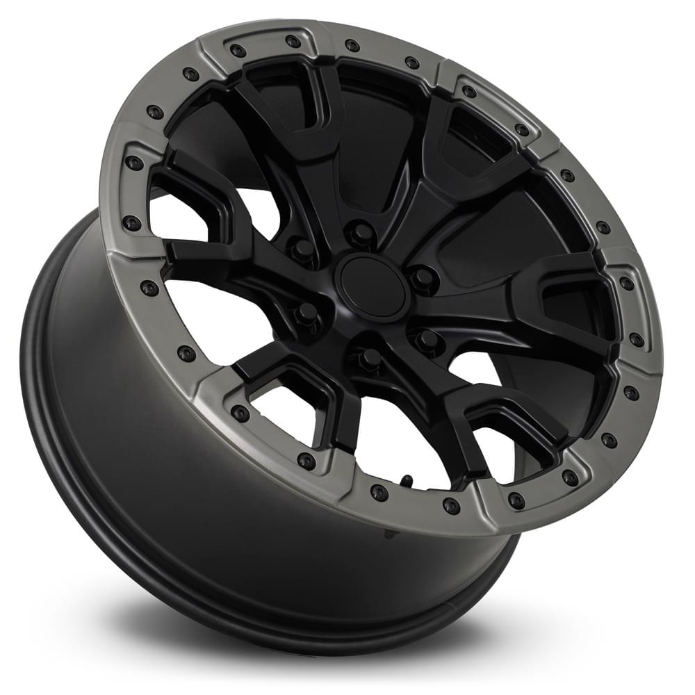 FR 99 – FORD RAPTOR REPLICA WHEELS-Satin Black/Gray Ring 20x9 6x135 + 20 HB 87.1