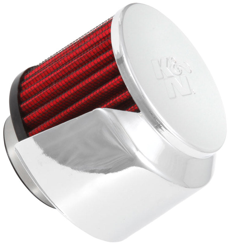 K&N 1.5in Flange ID x 3in OD x 2.5in Height Clamp On Crankcase Vent Filter-SR1 Performance