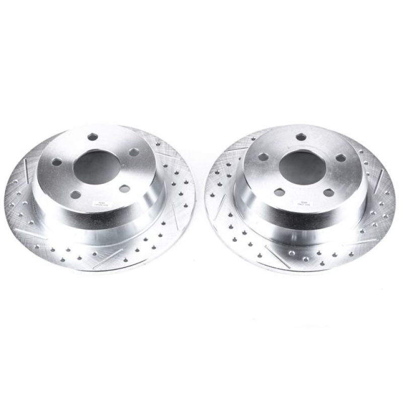 Power Stop 99-04 Jeep Grand Cherokee Rear Evolution Drilled & Slotted Rotors - Pair-SR1 Performance