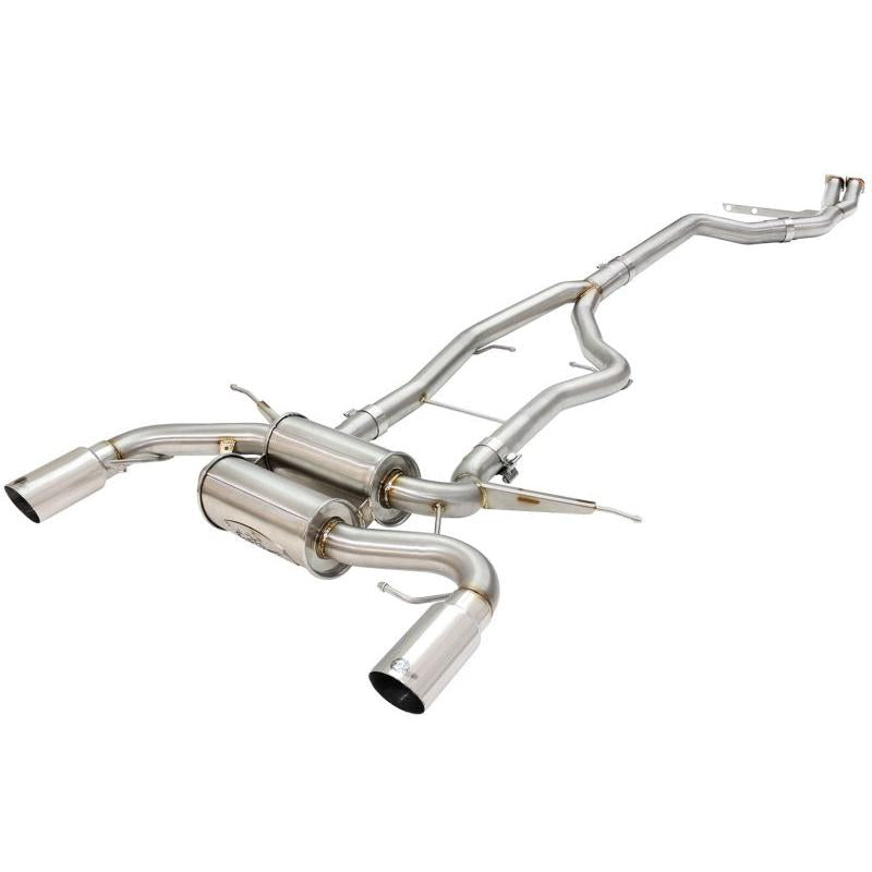 aFe MACHForce XP SS-304 Polish Tip 3.0in-2.5in Dia Cat Back Exhaust 11-13 BMW 335i (E90/E92) 3.0L-SR1 Performance