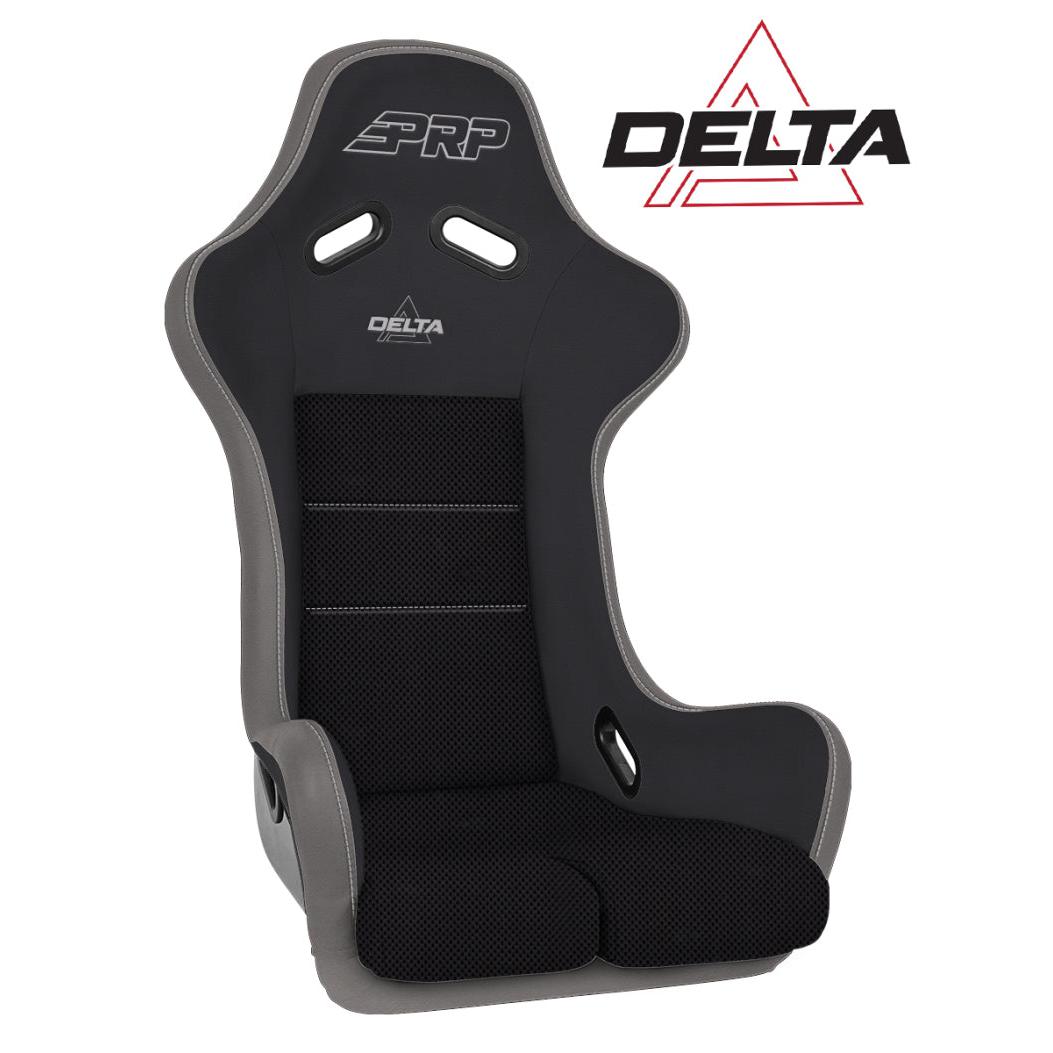 PRP Delta Composite Seat- Black/Grey (PRP Silver Outline/Delta Silver- Silver Stitching)