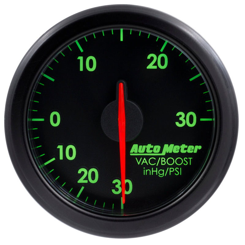 Autometer Airdrive 2-1/6in Boost/Vac Gauge 30in HG/30 PSI - Black-SR1 Performance