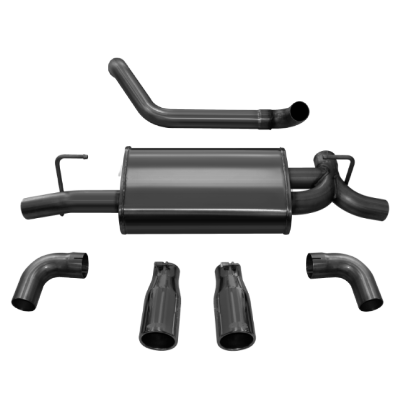 Corsa 2018-2024 Jeep Wrangler JL 2.5in Dual Rear Exit Black Tips Sport Axle-Back Exhaust-SR1 Performance