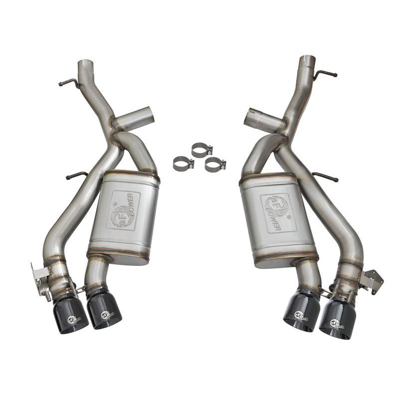 aFe MACHForce XP 3in 304 SS Axle-Back Exhaust Dual Exhaust (NPP) w/ Black Tips 16-17 Camaro SS V8