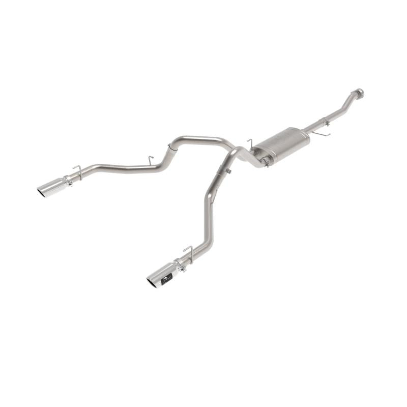 aFe Vulcan 3in 304 SS Cat-Back Exhaust 2021 Ford F-150 V6 2.7L/3.5L (tt)/V8 5.0L w/ Polished Tips