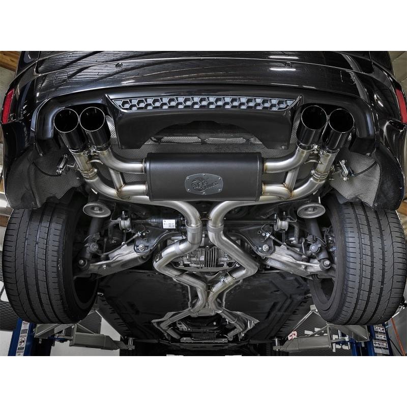 aFe MACH Force-Xp 3.5in. 304 SS C/B Exhaust System 15-18 BMW X5 M (F85) V8-4.4L (tt) - Black Tip-SR1 Performance