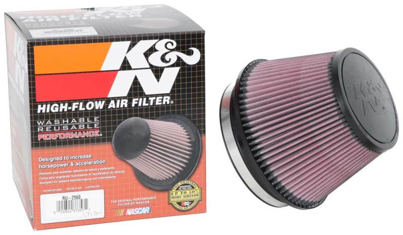K&N Universal Tapered Filter 6in Flange ID x 7.5in Base OD x 5in Top OD x 5in Height-SR1 Performance