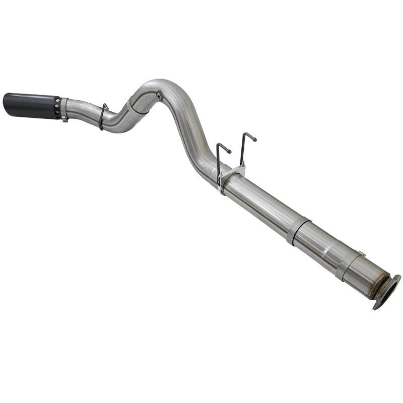 aFe Large Bore-HD 5in DPF Back 409 SS Exhaust System w/Black Tip 2017 Ford Diesel Trucks V8 6.7L(td)