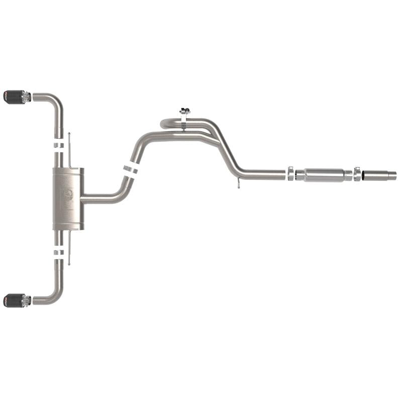 aFe Gemini XV 3in to 2 1/2in 304 SS Cat-Back Exhaust 22-23 Volkswagen GTI (MK8) 2.0L w/ Carbon Tips