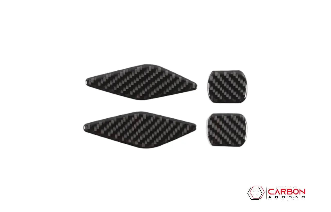 [4pcs] Carbon Fiber Interior Rear Seat Side Trim Overlay for Dodge Challenger 2015-2023 - carbonaddons Carbon Fiber Parts, Accessories, Upgrades, Mods