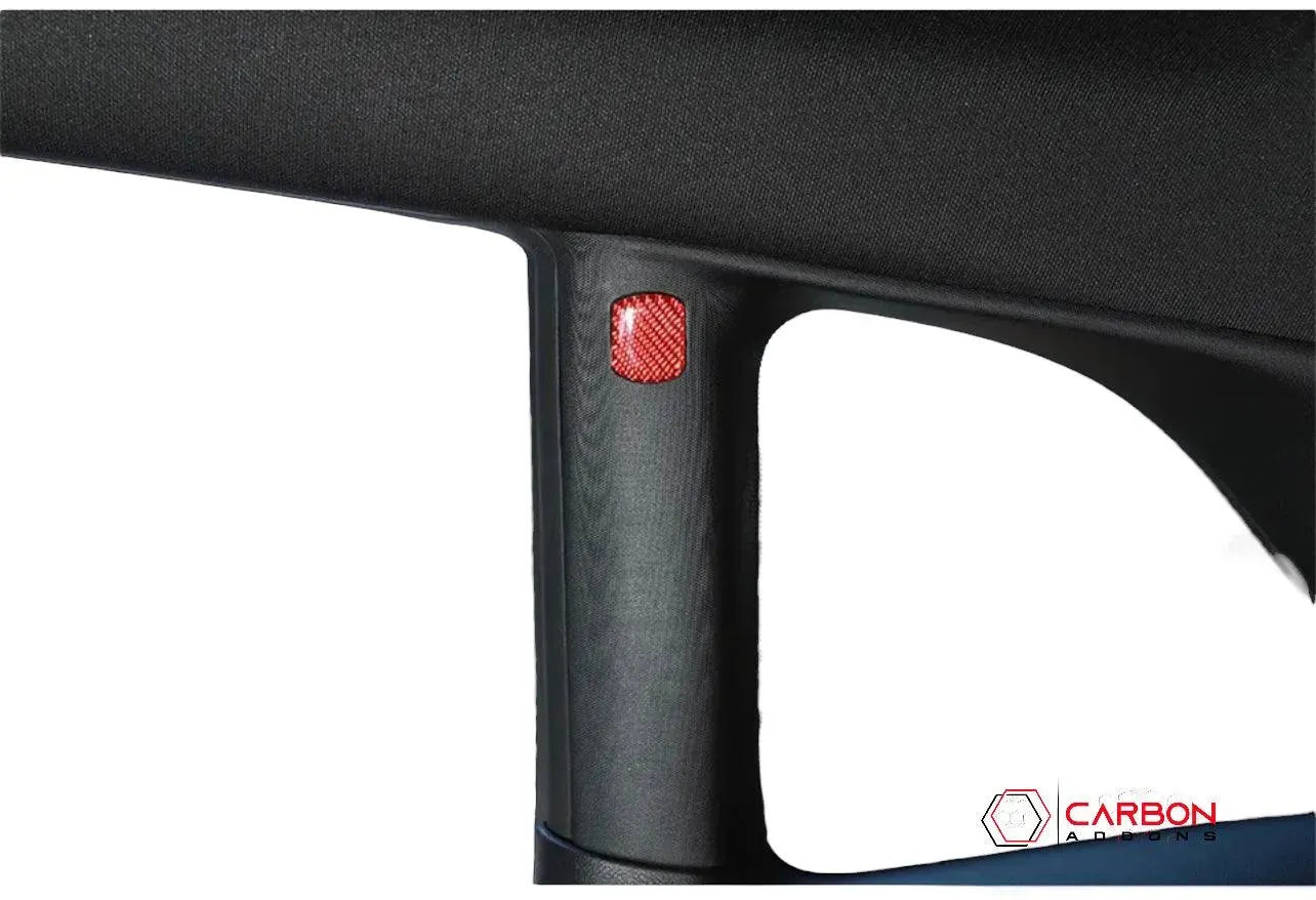 [4pcs] Carbon Fiber Interior Rear Seat Side Trim Overlay for Dodge Challenger 2015-2023 - carbonaddons Carbon Fiber Parts, Accessories, Upgrades, Mods