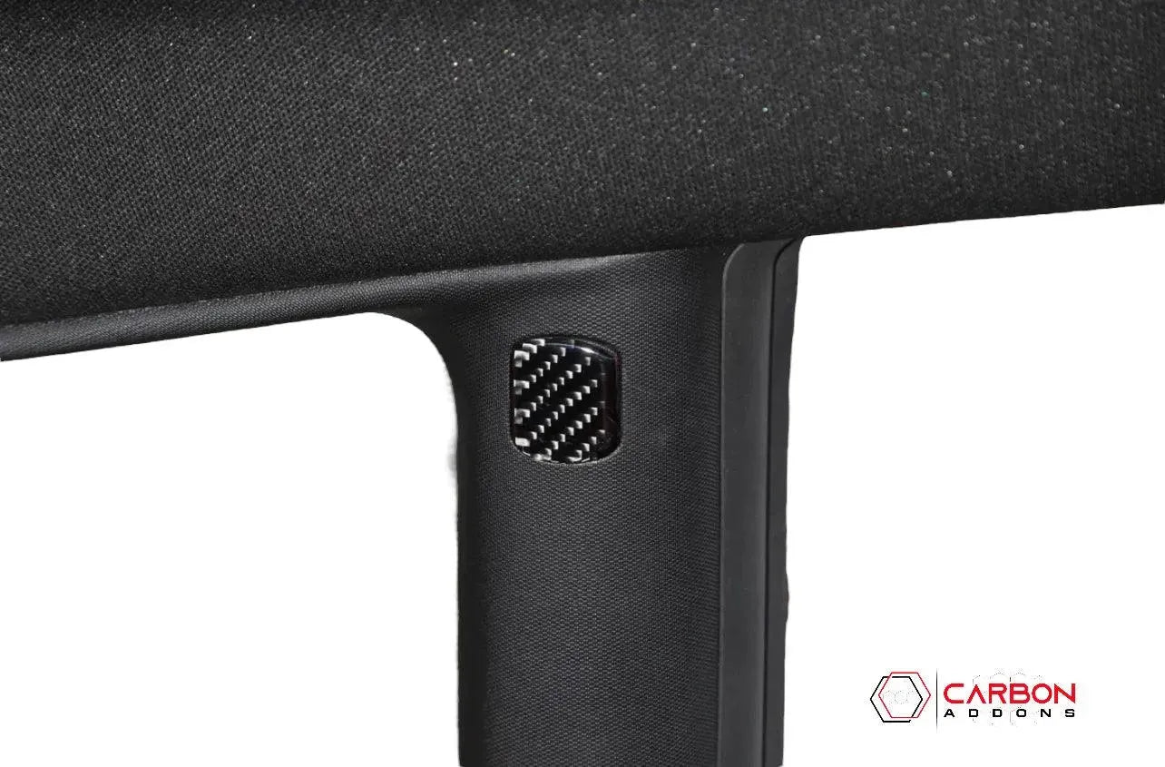 [4pcs] Carbon Fiber Interior Rear Seat Side Trim Overlay for Dodge Challenger 2015-2023 - carbonaddons Carbon Fiber Parts, Accessories, Upgrades, Mods