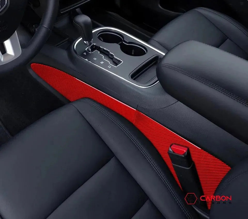 [4pcs] Real Carbon Fiber Center Console Side Trim Overlay for 2011-2020 Dodge Durango - carbonaddons Carbon Fiber Parts, Accessories, Upgrades, Mods