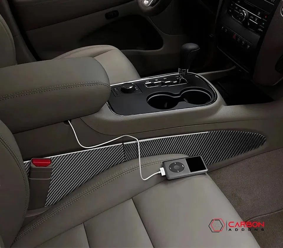 [4pcs] Real Carbon Fiber Center Console Side Trim Overlay for 2011-2020 Dodge Durango - carbonaddons Carbon Fiber Parts, Accessories, Upgrades, Mods