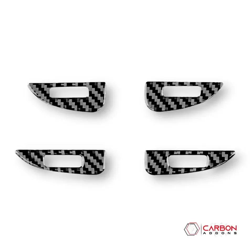[4pcs] Real Carbon Fiber Dash AC Vent Control Trim Overlay for 2011-2020 Dodge Durango - carbonaddons Carbon Fiber Parts, Accessories, Upgrades, Mods