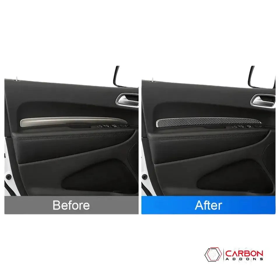 [4pcs] Real Carbon Fiber Door Panel Trim Overlay for 2011-2022 Dodge Durango - carbonaddons Carbon Fiber Parts, Accessories, Upgrades, Mods
