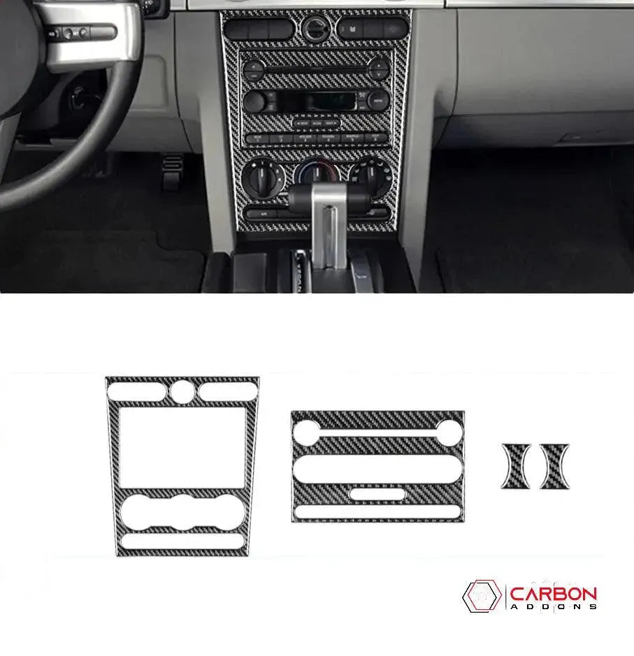 [4pcs] Real Carbon Fiber Infotainment Radio Trim Overlay | Ford Mustang 2005-2009 - carbonaddons Carbon Fiber Parts, Accessories, Upgrades, Mods