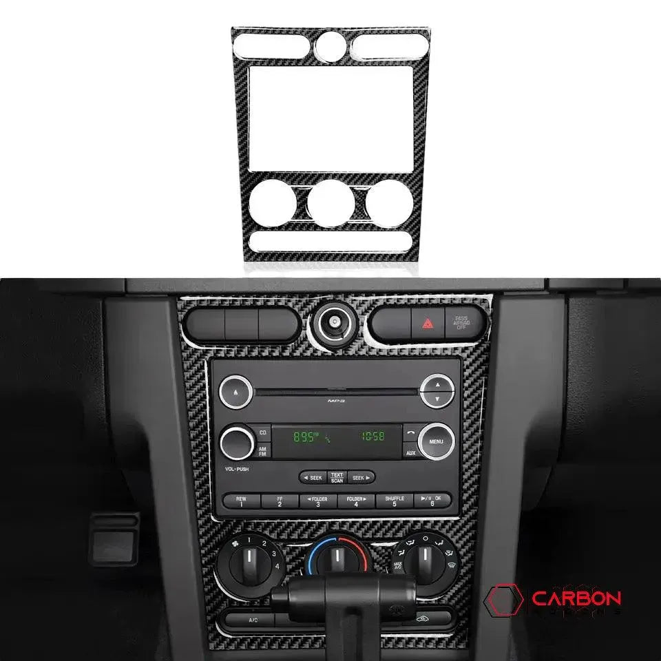 [4pcs] Real Carbon Fiber Infotainment Radio Trim Overlay | Ford Mustang 2005-2009 - carbonaddons Carbon Fiber Parts, Accessories, Upgrades, Mods