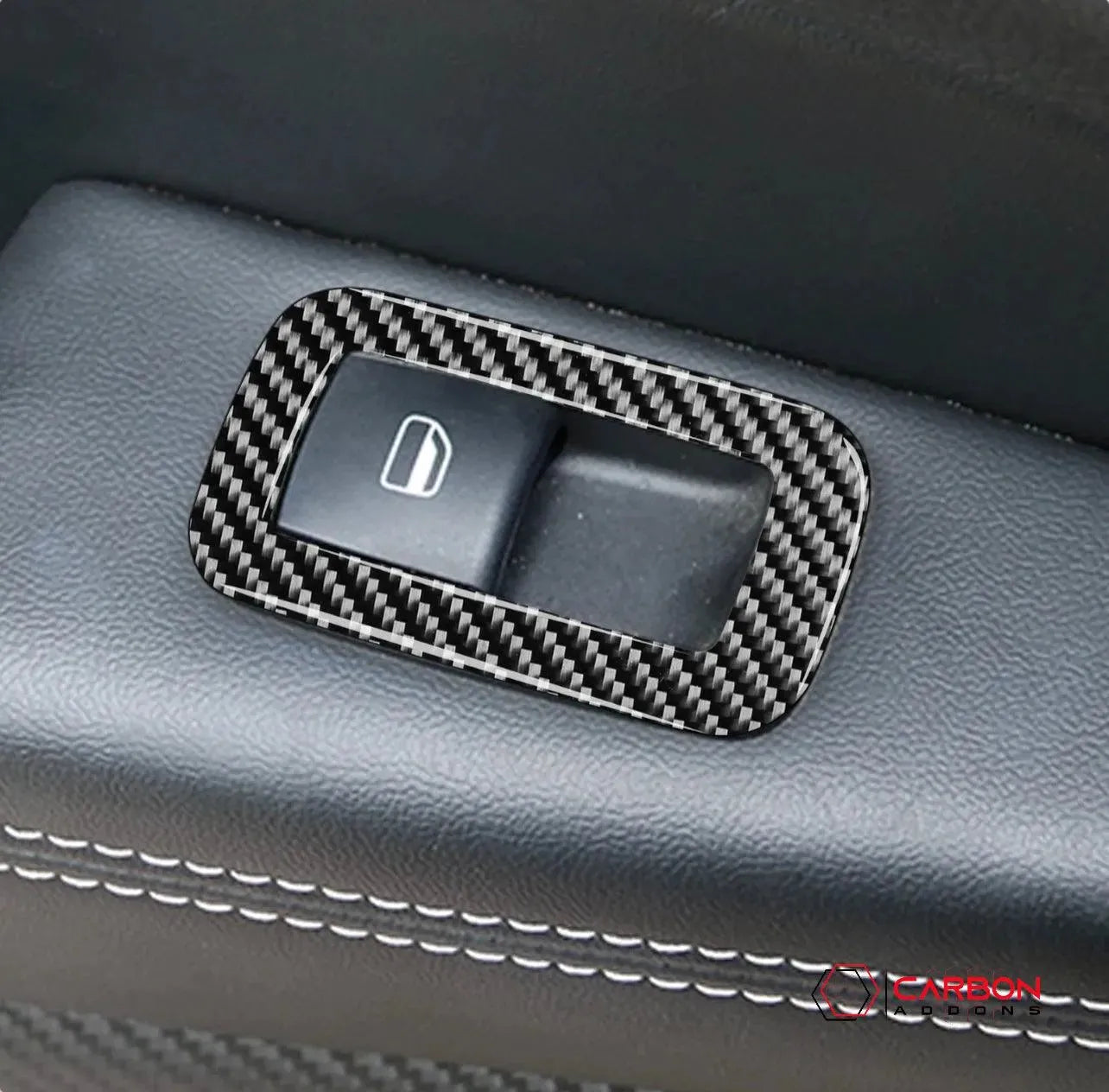 [4pcs] Real Carbon Fiber Window Switch Trim Overlay for 2011-2022 Dodge Durango - carbonaddons Carbon Fiber Parts, Accessories, Upgrades, Mods