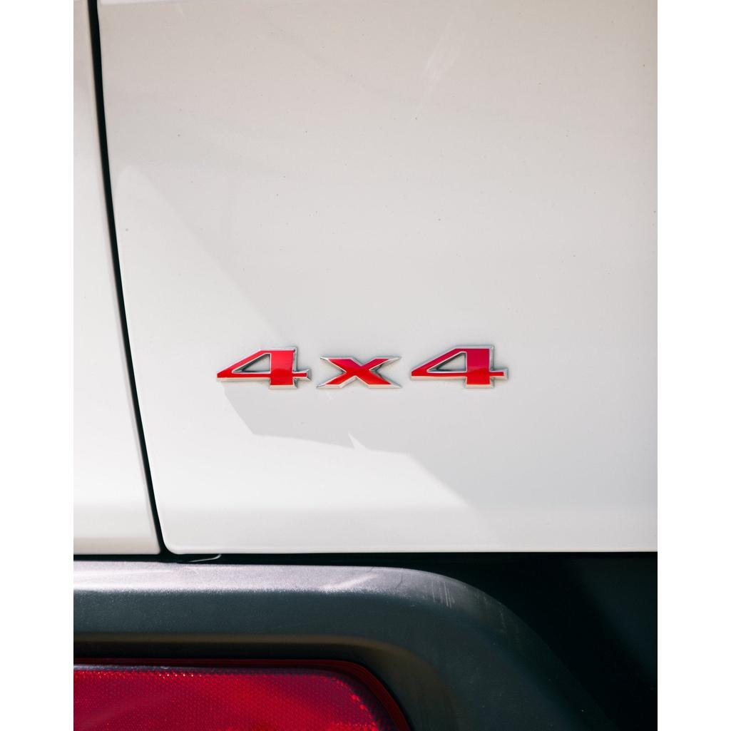 Red Jeep emblem 4 x 4