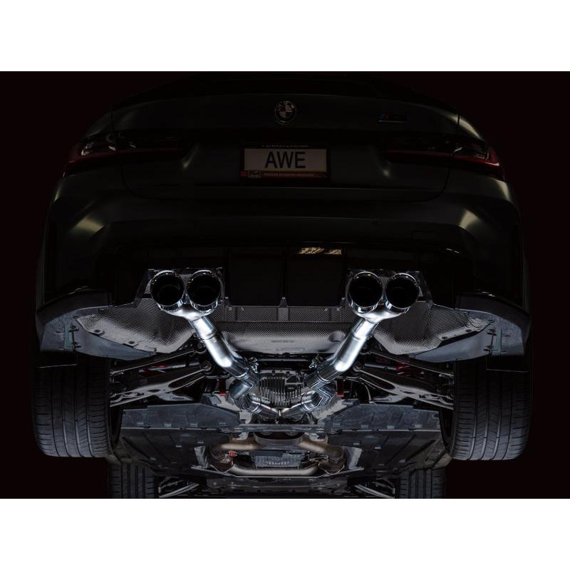 AWE Track Edition Catback Exhaust for BMW G8X M3/M4 - Chrome Silver Tips