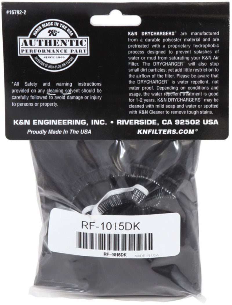 K&N Air Filter Wrap Drycharger - Black-SR1 Performance