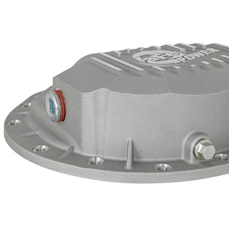 aFe Power Rear Differential Cover Raw w/Machined Fins Street Ser. 16-17 Nissan Titan XD (AAM 9.5-14)