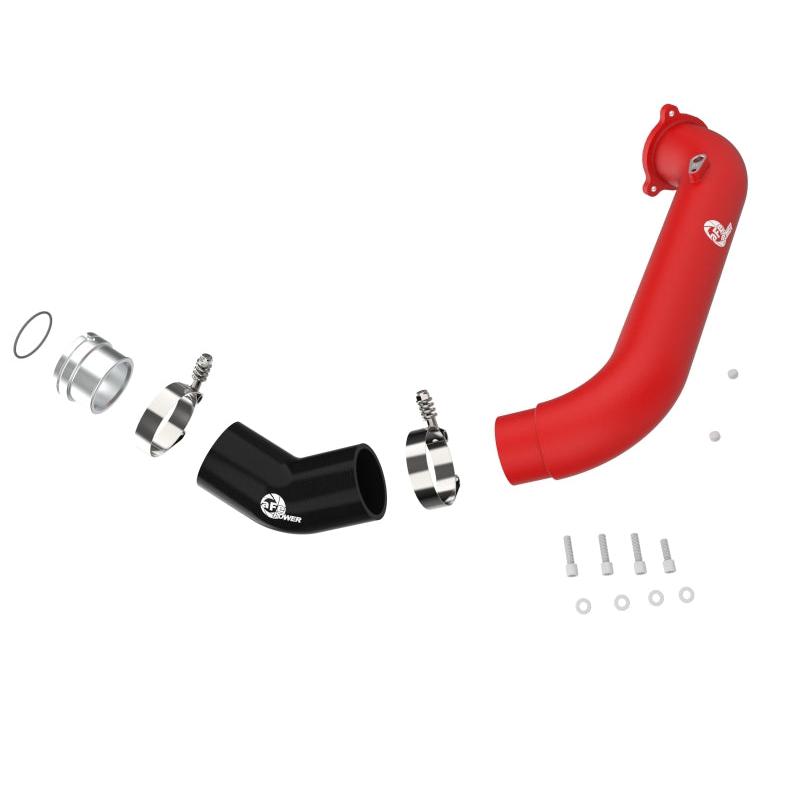 aFe BladeRunner Red 2-3/4in Aluminum Charge Pipe 2021 Toyota Supra GR (A90) I4-2.0L (t) B48-SR1 Performance