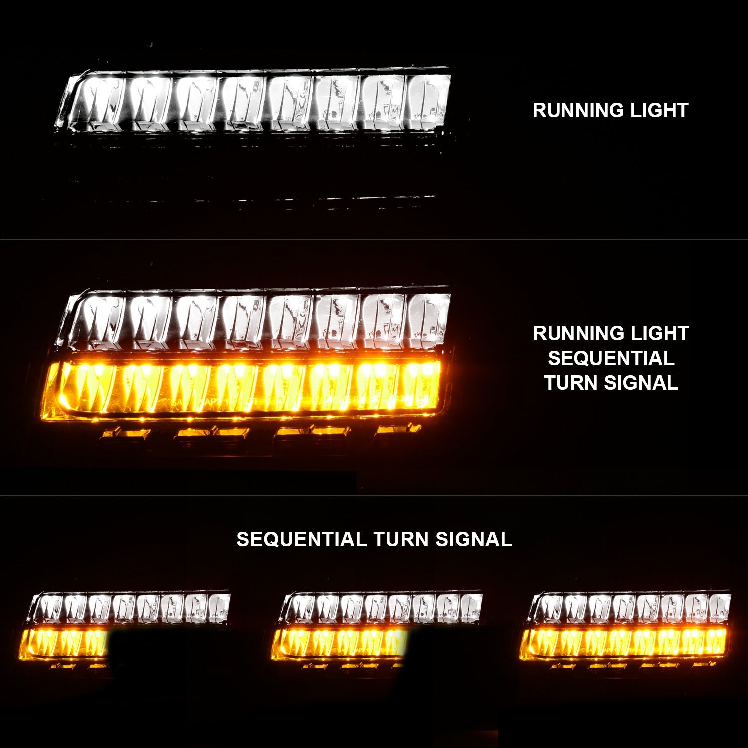 JEEP WRANGLER 18-25 FULL LED FENDER LIGHTS SMOKE W/ SEQUENTIAL SIGNAL (FOR SPORT, SPORT S MODEL HALOGEN FENDER LIGHTS)