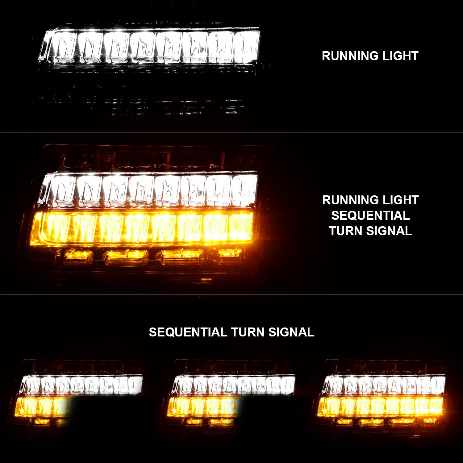 JEEP WRANGLER 18-25 FULL LED FENDER LIGHTS CHROME W/ SEQUENTIAL SIGNAL (FOR SPORT, SPORT S MODEL HALOGEN FENDER LIGHTS)