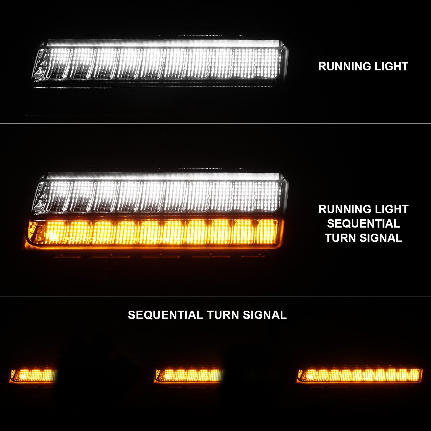 JEEP WRANGLER 18-25 / GLADIATOR 20-25 LED FENDER LIGHTS SMOKE LENS W/ SEQUENTIAL SIGNAL (FOR MODELS W/ FACTORY HALOGEN FENDER LIGHTS)