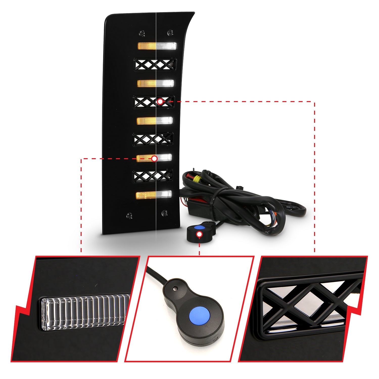 TOYOTA TUNDRA 22-26 FULL LED DRL VENT LIGHTS W/ DRL SWITCH, INITIATION, & SEQUENTIAL SIGNAL (FOR OE BUMPERS ONLY; DOES NOT FIT MODELS WITH FACTORY LED PROJECTORS)