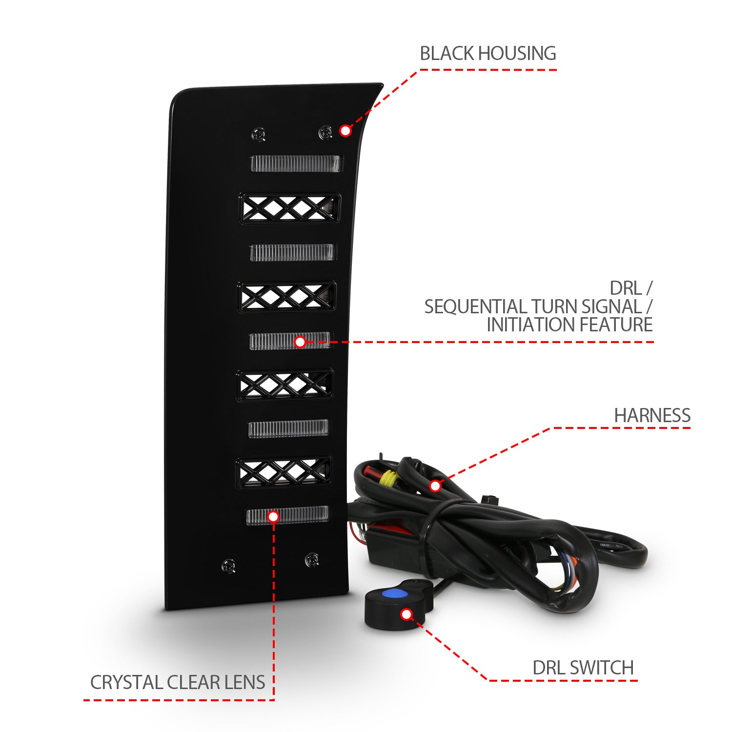 TOYOTA TUNDRA 22-26 FULL LED DRL VENT LIGHTS W/ DRL SWITCH, INITIATION, & SEQUENTIAL SIGNAL (FOR OE BUMPERS ONLY; DOES NOT FIT MODELS WITH FACTORY LED PROJECTORS)