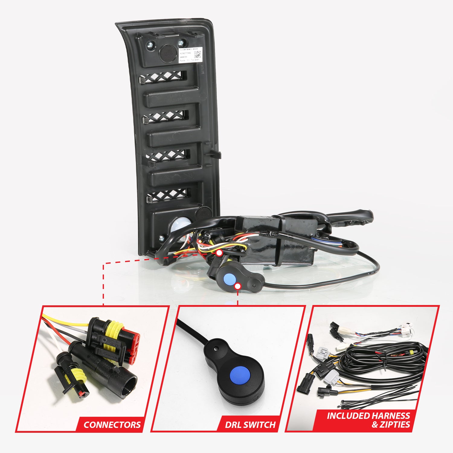 TOYOTA TUNDRA 22-26 FULL LED DRL VENT LIGHTS W/ DRL SWITCH, INITIATION, & SEQUENTIAL SIGNAL (FOR OE BUMPERS ONLY; DOES NOT FIT MODELS WITH FACTORY LED PROJECTORS)