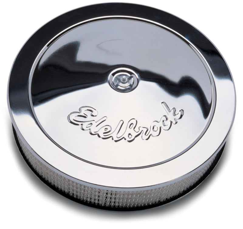 Edelbrock Air Cleaner Pro-Flo Series Round Steel Top Paper Element 14In Dia X 3 313In Chrome-SR1 Performance