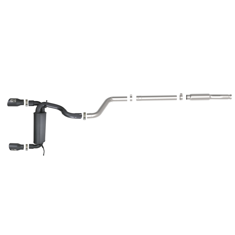 aFe Rebel Series 409 Stainless Steel Cat-Back Exhaust 18-21 Jeep Wrangler JL 2.0L (t) - Black Tip-SR1 Performance