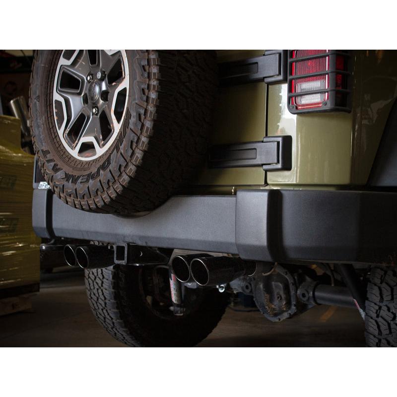 aFe Vulcan Series 2.5in 304 SS Axle-Back Exhaust Black 07-18 Jeep Wrangler (JK) V6-3.6/3.8L-SR1 Performance