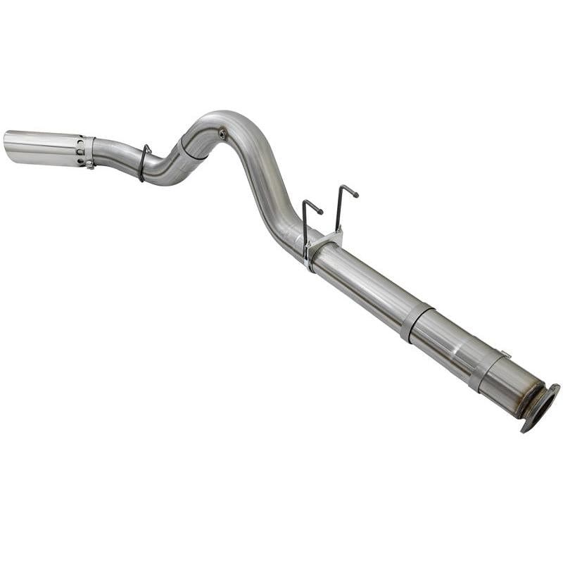 aFe LARGE BORE HD 5in 409-SS DPF-Back Exhaust w/Polished Tip 2017 Ford Diesel Trucks V8 6.7L (td)