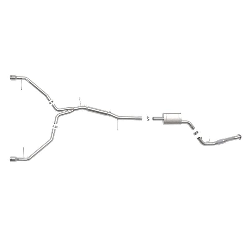 aFe 17-19 Audi A4 (B9) MACH Force-Xp 3in to 2.5in 304 SS Cat-Back Exhaust System-Dual Polished Tips-SR1 Performance