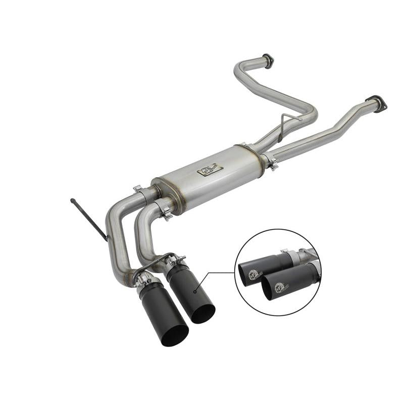 aFe POWER Rebel Series 2-1/2in 409 SS Cat Back Exhaust w/ Black Tips 16-17 Nissan Titan V8 5.6L