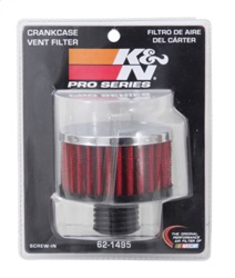 K&N .5in Flange ID x 3in OD x 3.25in H Rubber Base Crankcase Vent Filter-SR1 Performance