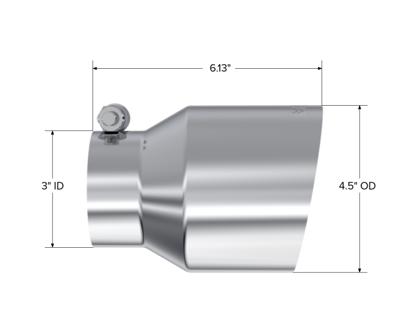 MBRP Universal Stainless Steel Dual Wall Tip 4.5in OD/3in Inlet/6.13in L-SR1 Performance