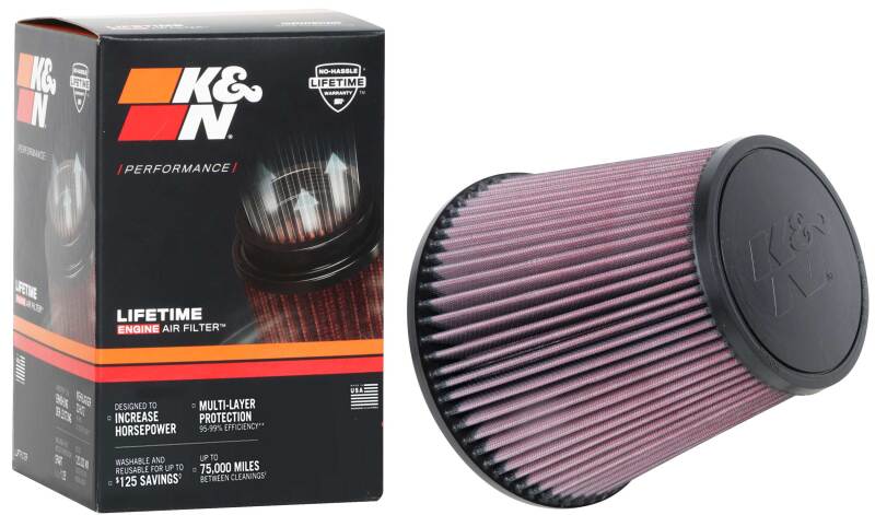K&N Universal Clamp-On Air Filter 3-7/8in FLG / 7-1/2in B / 5in T / 7in H-SR1 Performance