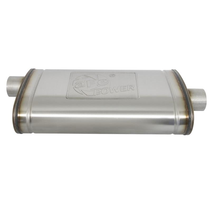 aFe MACHForce XP SS Muffler 3in Center Inlet / 3in Offset Outlet 22in L x 11n W x 6in H Body-SR1 Performance