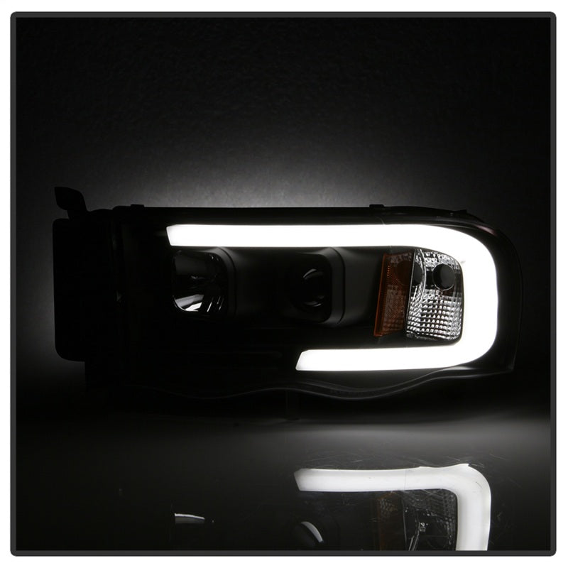 Spyder 02-05 Dodge Ram 1500 Light Bar Projector Headlights - Black (PRO-YD-DR02V2-LB-BK)-SR1 Performance