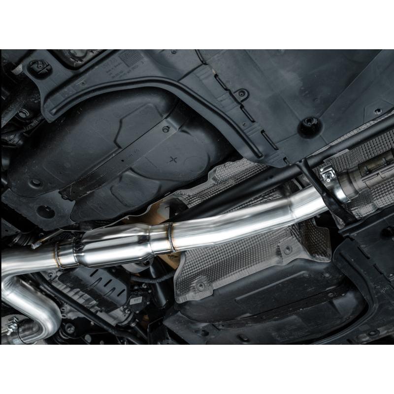 AWE MK8 Volkswagen Golf R 3in Track Edition Quad Exhaust - Diamond Black Tips-SR1 Performance