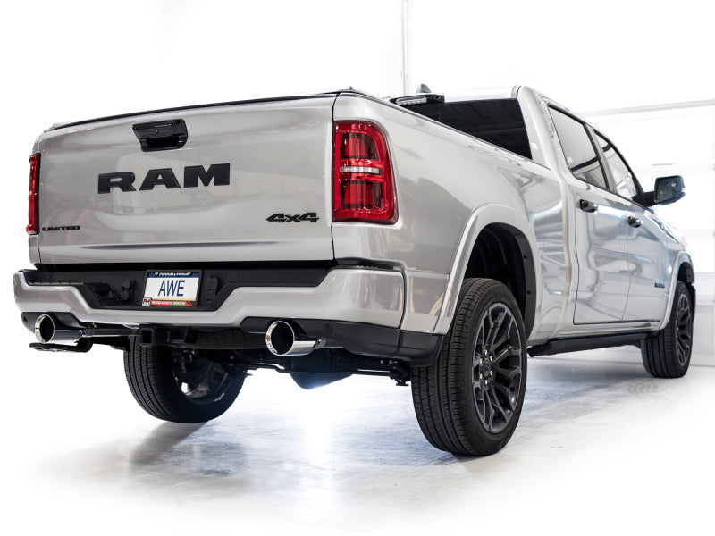 AWE Tuning 0FG Catback Touring Exhaust for 2025+ RAM 1500 3.0TT with Chrome Silver Tips